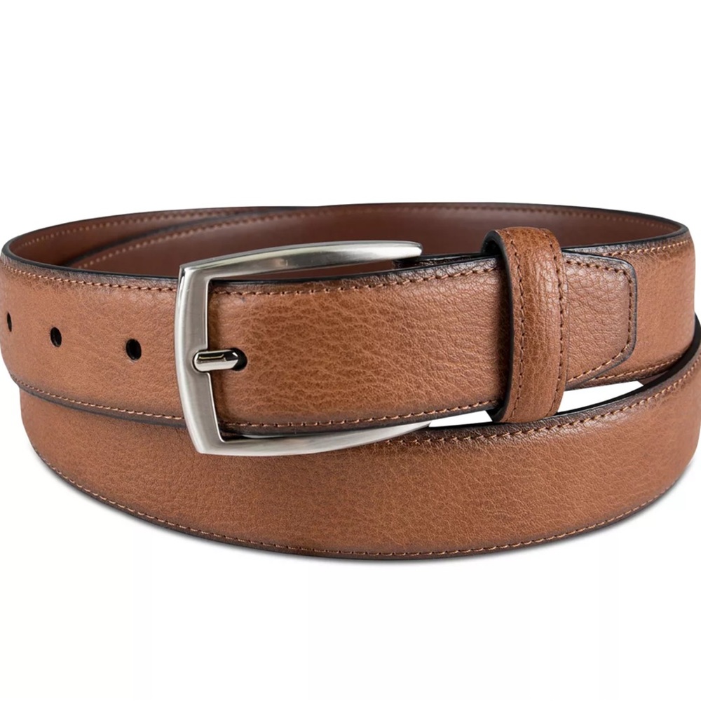 Mens Charter Club Brown Leather Belt